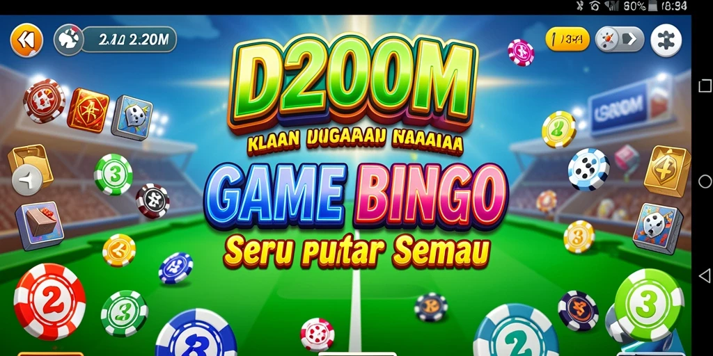 Screenshot D200M menampilkan gameplay Bingo yang seru dan interaktif.