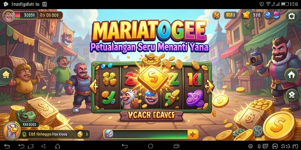 Screenshot gameplay MARIATOGEL dengan karakter menjelajahi dunia.