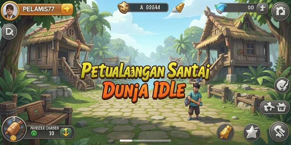 Tampilan gameplay PELAMIS77 yang santai dan penuh warna.