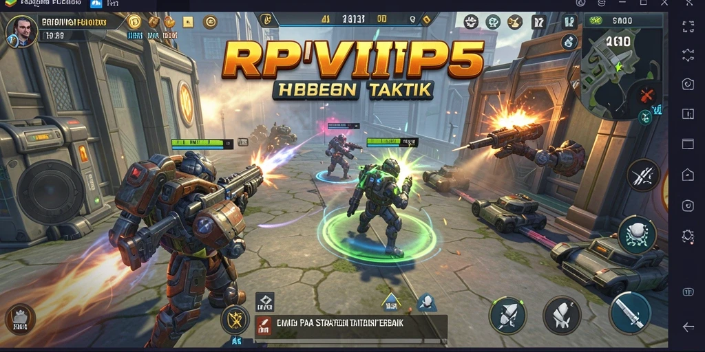 Tangkapan layar dari gameplay RPVIP5 yang menunjukkan taktik pertempuran.